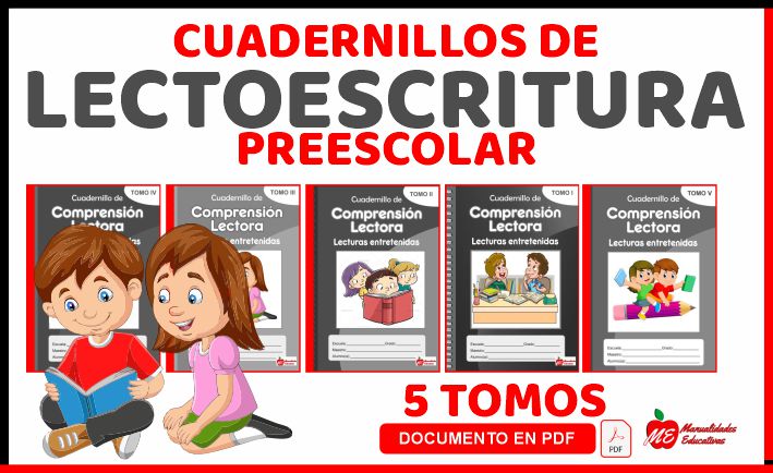 5 CUADERNILLOS DE LECTOESCRITURA PREESCOLAR