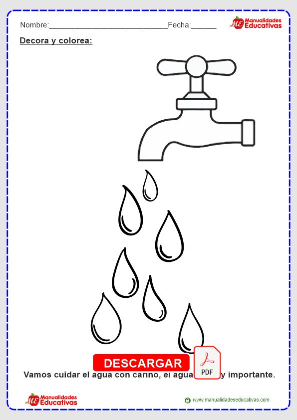 Dibujos para colorear del día del agua