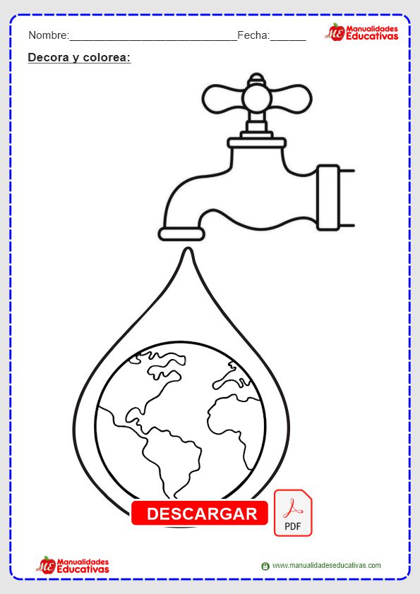 Dibujos para colorear del día del agua