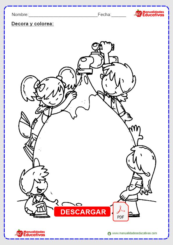 Dibujos para colorear del día del agua
