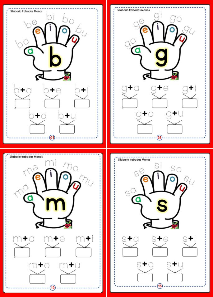 Cuaderno de Silabario trabadas para aprender a leer