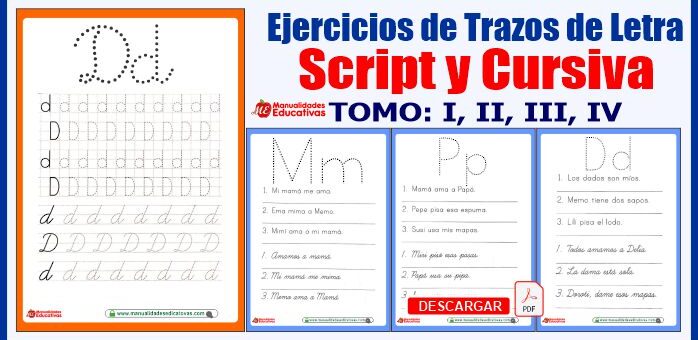 Cuadernos De Ejercicios De Caligrafia Letra Script Y Cursiva