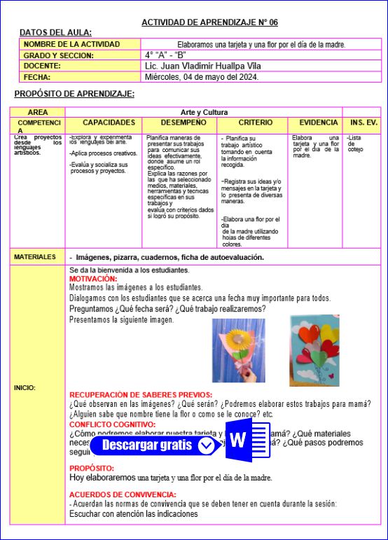 PROYECTO DIA DE LA MADRE