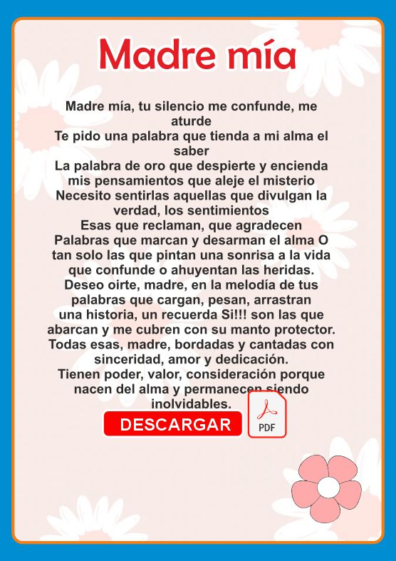 POEMAS DIA DE LA MADRE