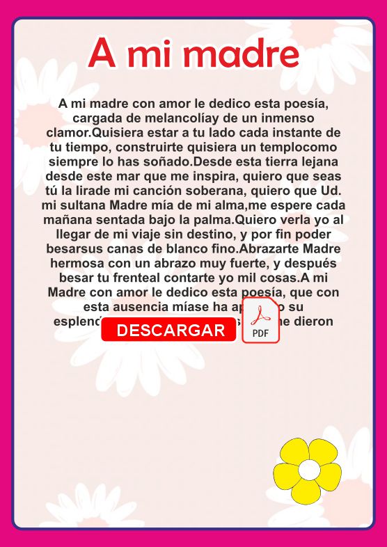 POEMAS DIA DE LA MADRE