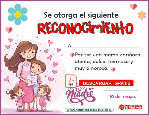 DIPLOMAS DE RECONOCIMIENTOS PARA DIA DE LAS MADRES