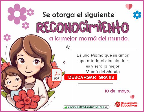 DIPLOMAS DE RECONOCIMIENTOS PARA DIA DE LAS MADRES