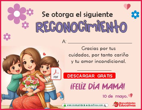 DIPLOMAS DE RECONOCIMIENTOS PARA DIA DE LAS MADRES