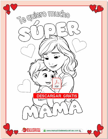 DIBUJOS DÍA DE LA MADRE PARA COLOREAR