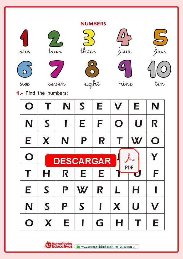 FICHAS DE INGLES
