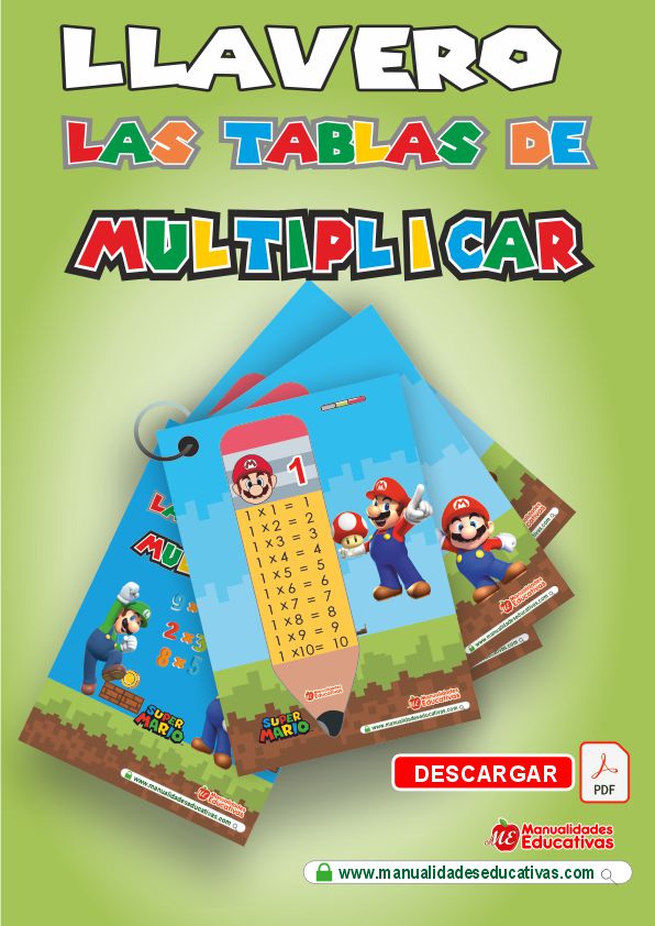 Llavero de las Tablas de Multiplicar Mario Bros