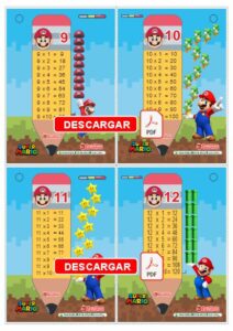 Llavero de las Tablas de Multiplicar Mario Bros