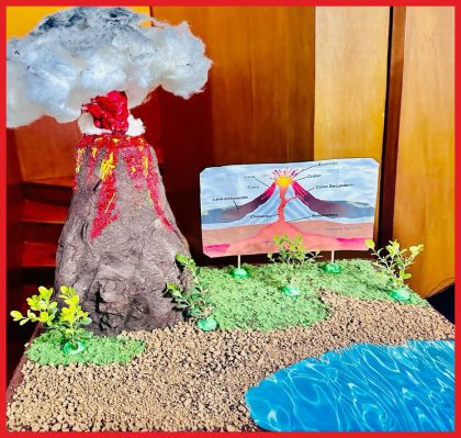 MAQUETA ESCOLAR DE VOLCÁN
