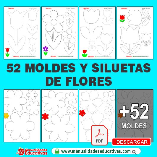 MOLDES, PLANTILLAS Y SILUETAS DE FLORES 