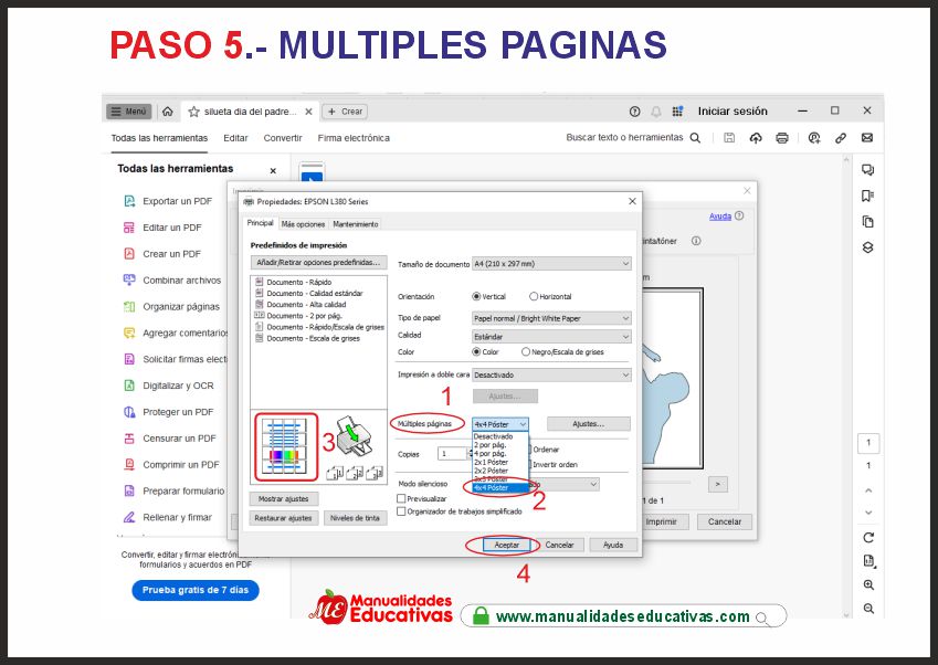 Como imprimir Silueta grande Dia del Padre en PDF