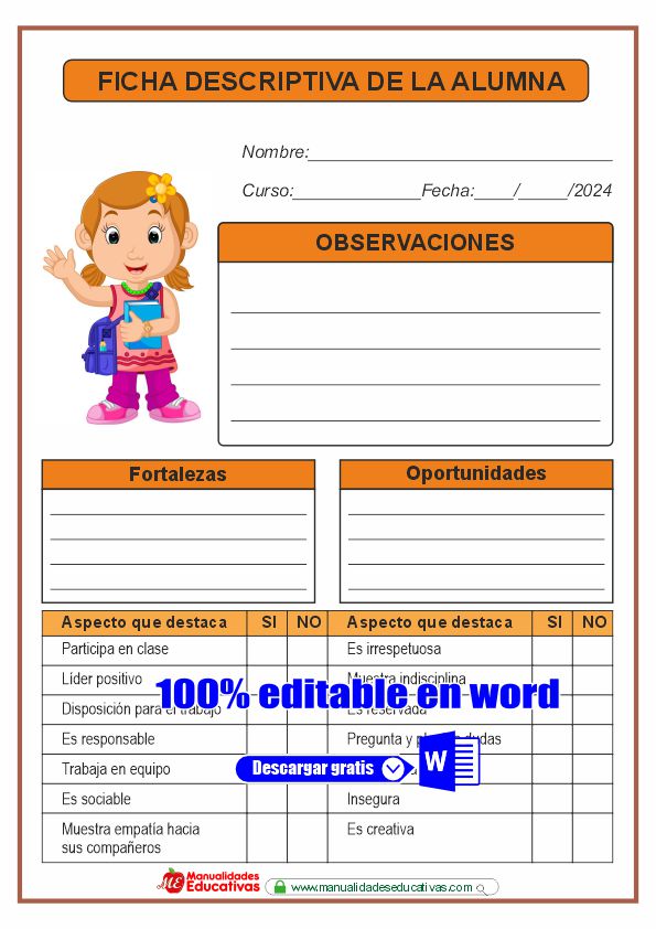 Fichas Descriptivas de alumno y de grupo