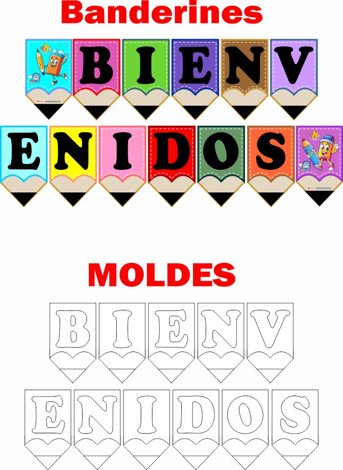 Banderines y moldes BIENVENIDOS