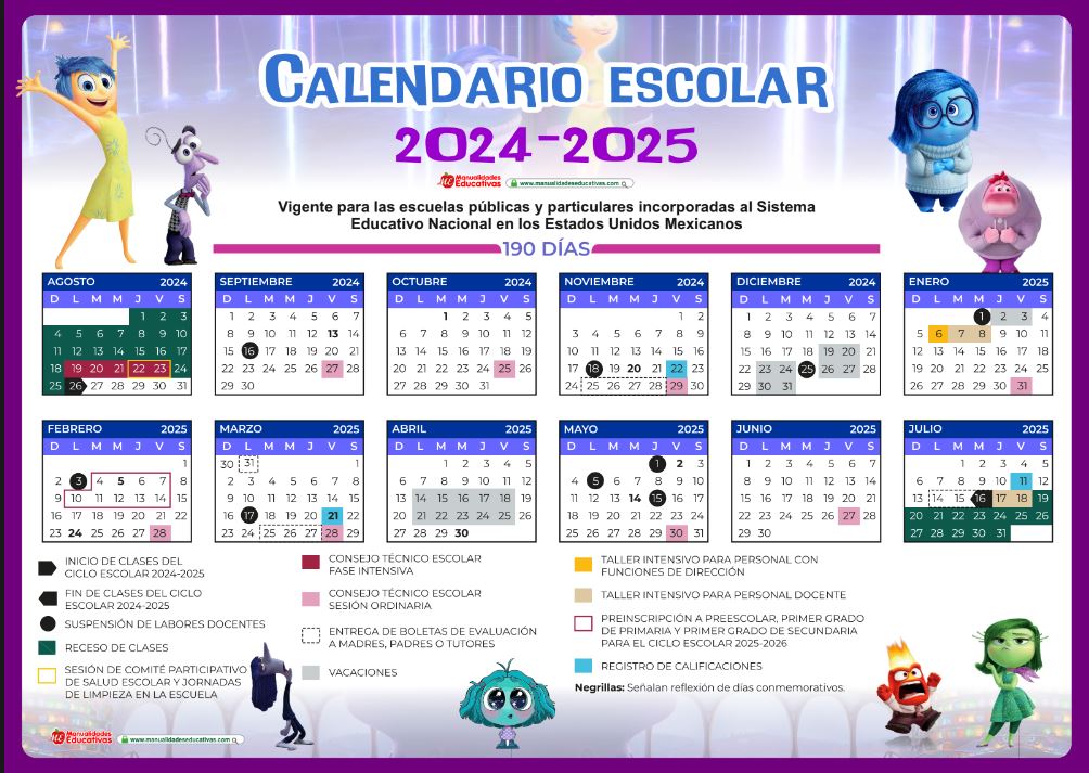 Calendario 2024-2025 de la SEP