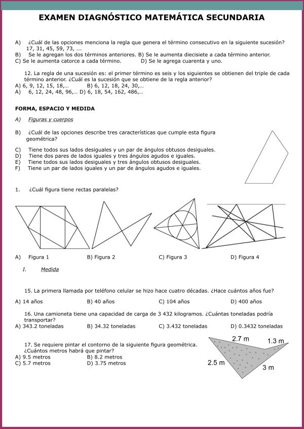 EVALUACIÓN DIAGNÓSTICO SECUNDARIA