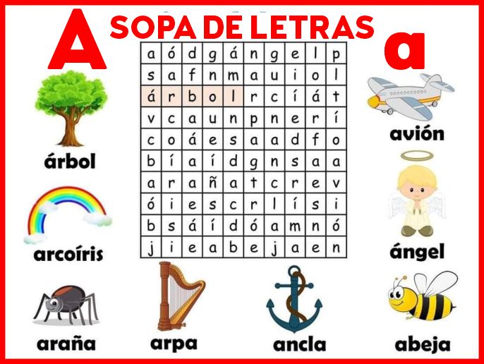 Sopa de Letras del ABECEDARIO