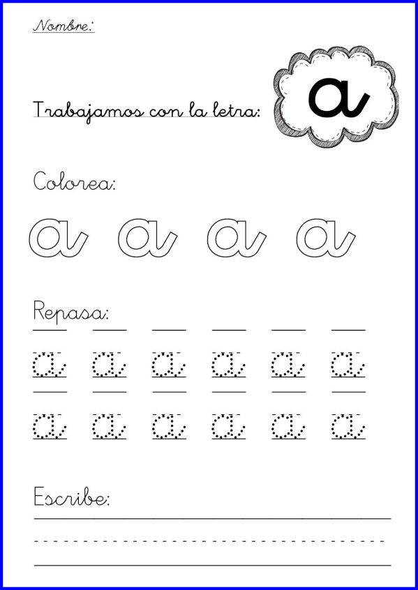 trazo de letras cursivas