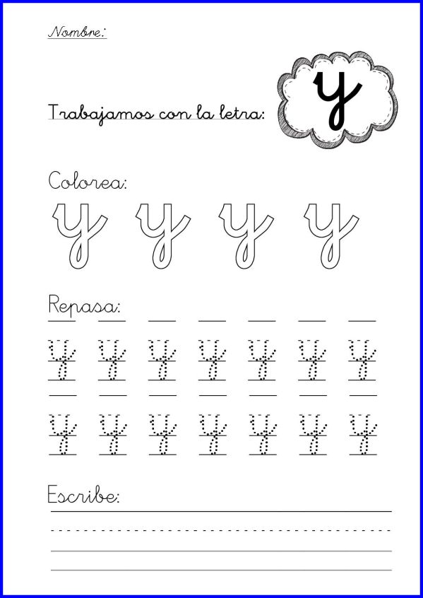 trazo de letras cursivas