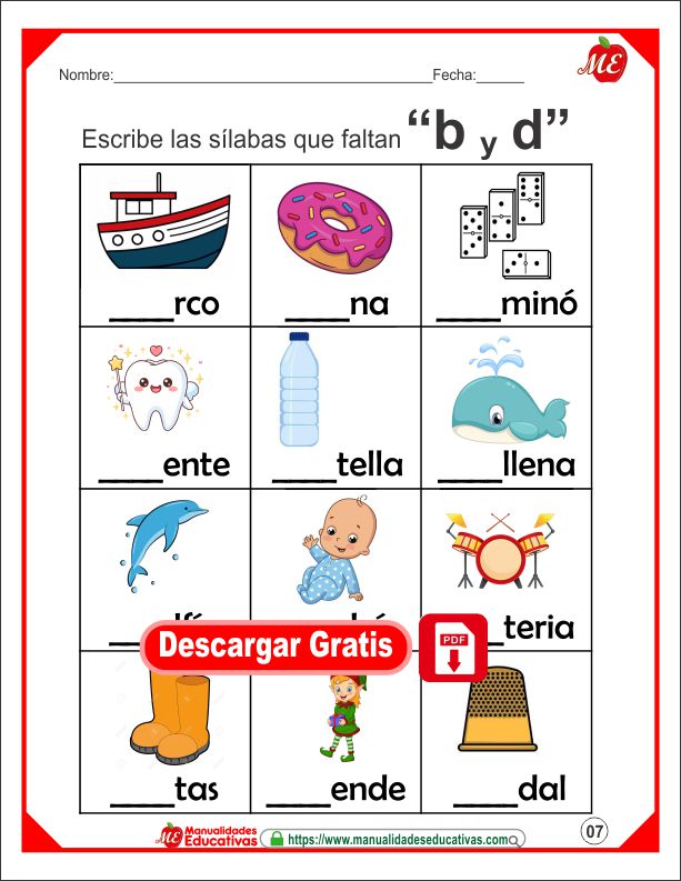 cuaderno de conciencia fonológica b y d