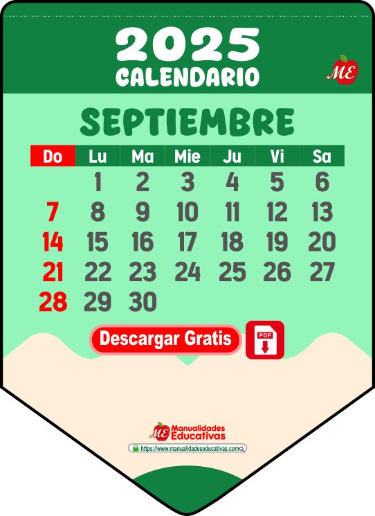CALENDARIO FORMA DE LAPIZ