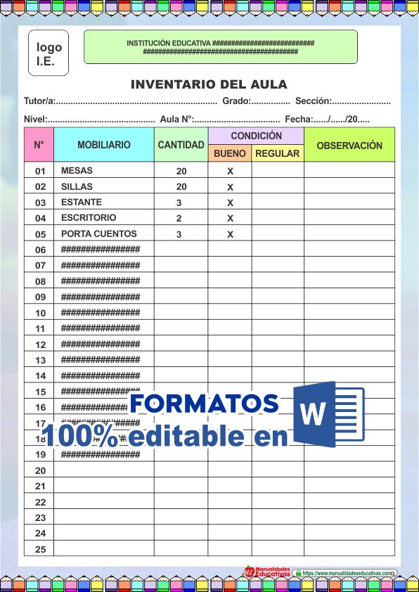 INVENTARIO DEL AULA