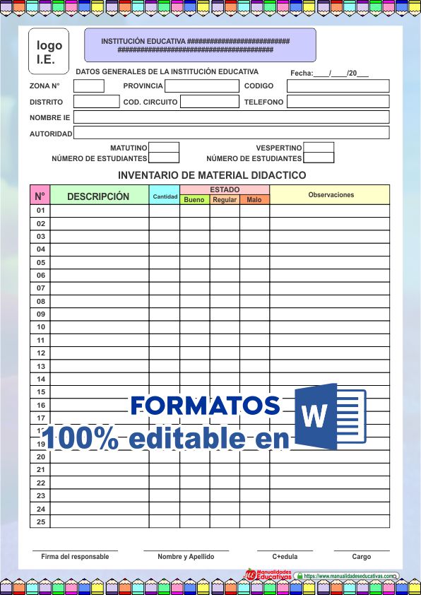 INVENTARIO DEL AULA