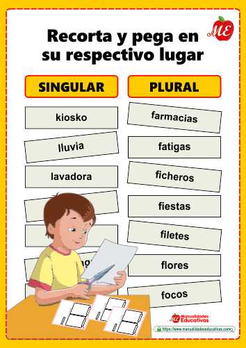 Ejercicios de singular y plural