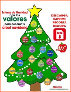 Esferas de Navidad con los valores para decorar tu árbol navideño